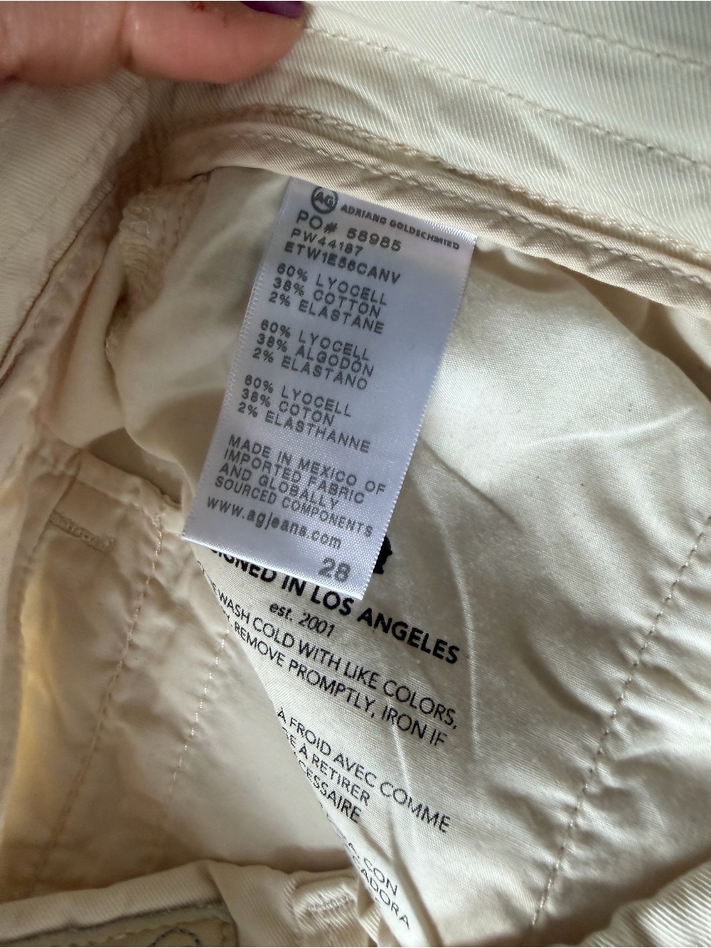 AG Caden Straight Leg Trouser Chinos Khaki Mid Rise Relaxed  28 - Picture 3 of 4